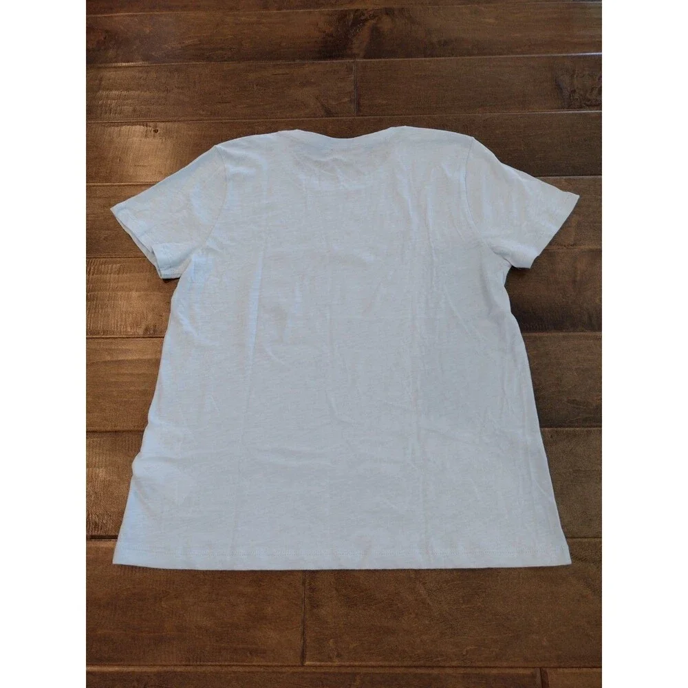 J.CREW Women's Collector light blue short-sleeve Boulevard Coffee Shop t-shirt M
